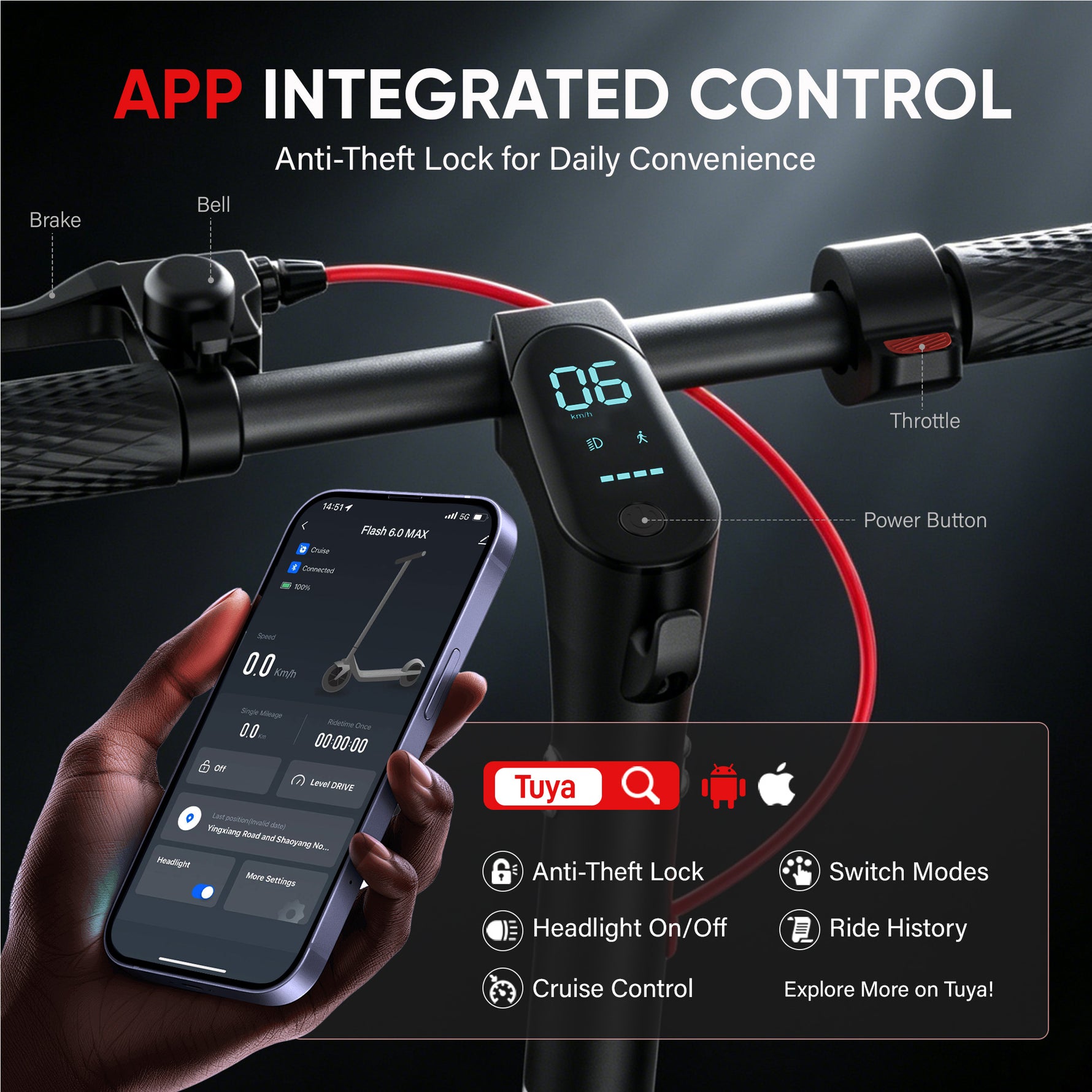 Gyrocopters Flash 6.0 MAX Electric Scooter - 40 km Range, 32 Km/h Speed