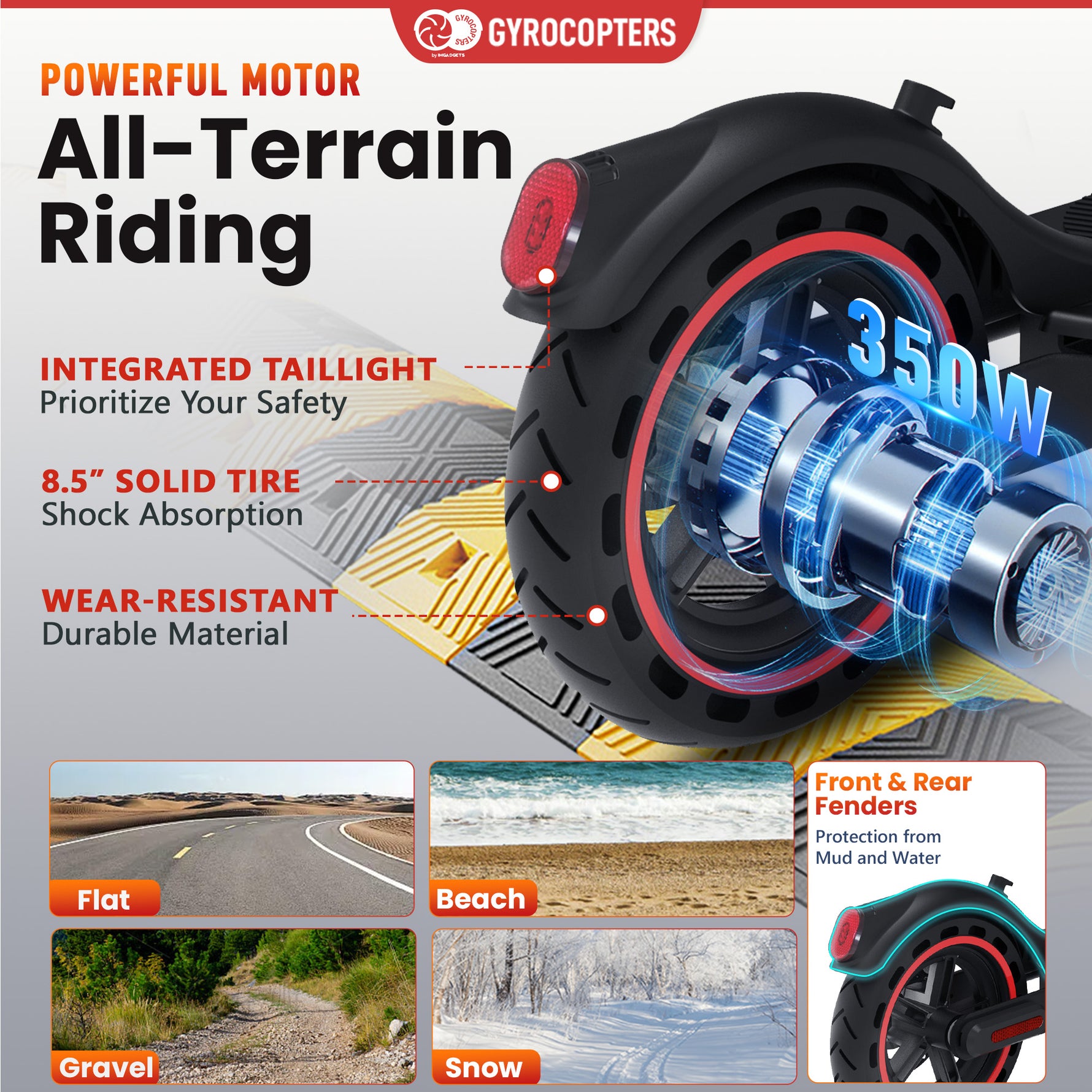 Gyrocopters Flash 6.0 Electric Scooter - 30 km/h Range