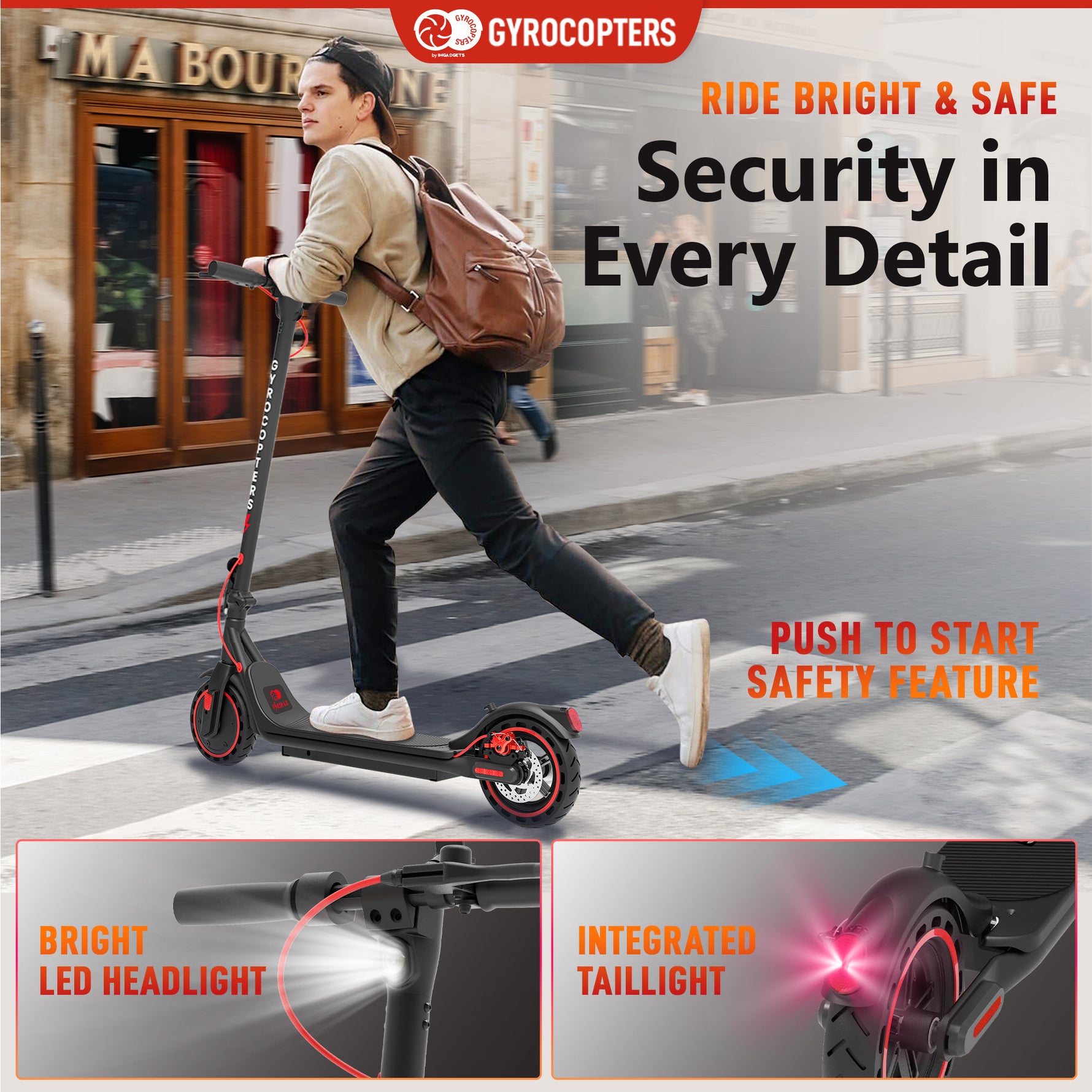 Gyrocopters Flash 6.0 Electric Scooter - 30 km/h Range