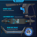 Trottinette électrique Gyrocopters FlashX | Propulsion arrière puissante, vitesse maximale de 32 km/h | Autonomie de 32 km | Homologuée UL2272 | Contrôle via application intelligente | Pliable et légère | Pneus increvables | Régulateur de vitesse 