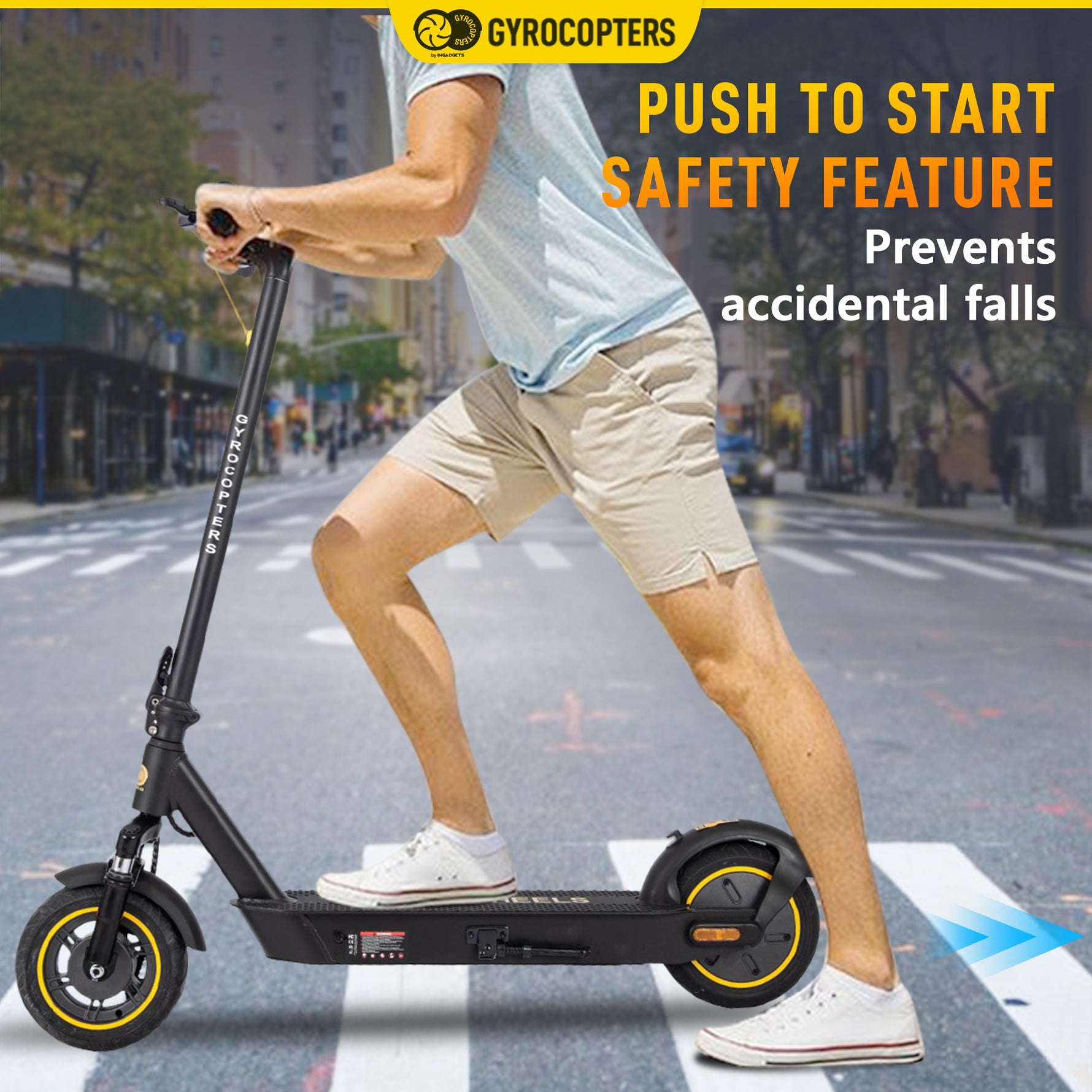 Re-certified Gyrocopters Flash Pro Max Scooter for adults l Range up to 40 Kms| Speed 30kms| 500W Motor l App integrated Smart Electric Scooter