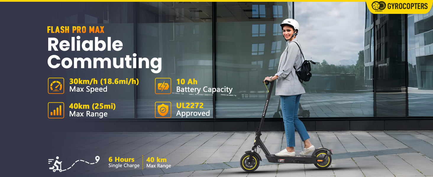 Re-certified Gyrocopters Flash Pro Max Scooter for adults l Range up t ...