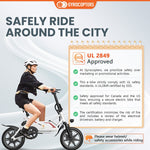 Gyrocopters Frost Foldable Electric City Bike - 350W, UL2849 Certified, 60km Range
