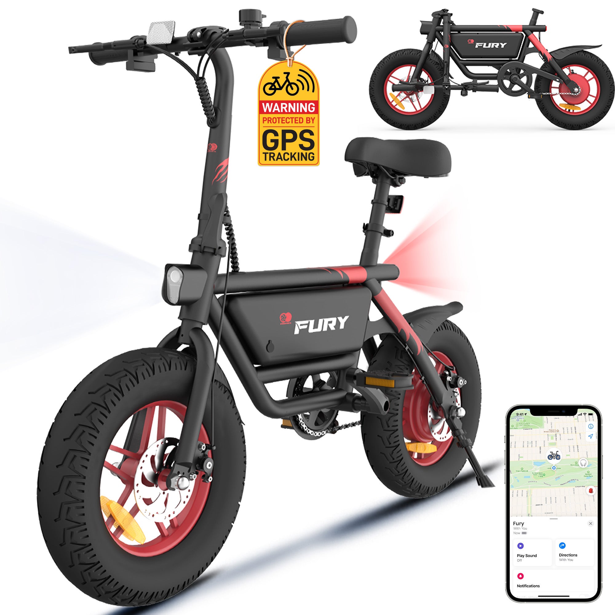 Gyrocopters Fury Electric Bike - All-Terrain Fat Tires