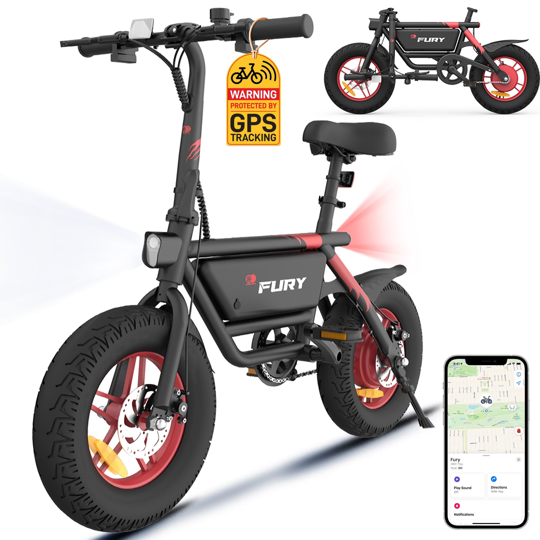 Gyrocopters Fury Electric Bike - All-Terrain Fat Tires