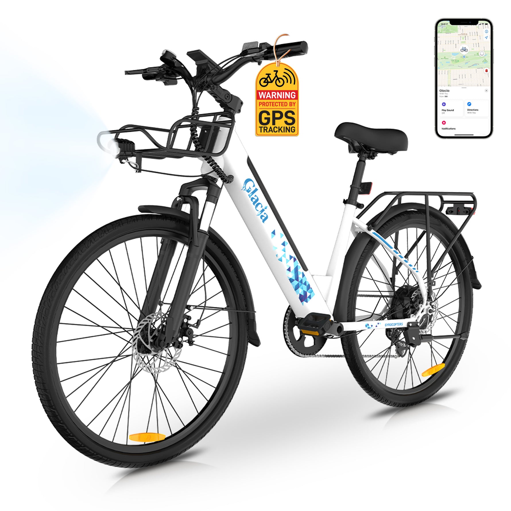 Gyrocopters Glacia E-Bike - 93 km PAS Range, 650W Peak Power