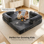 IMHome Convertible Sofa Bed - 4-in-1 Modular Design with High-Density Foam