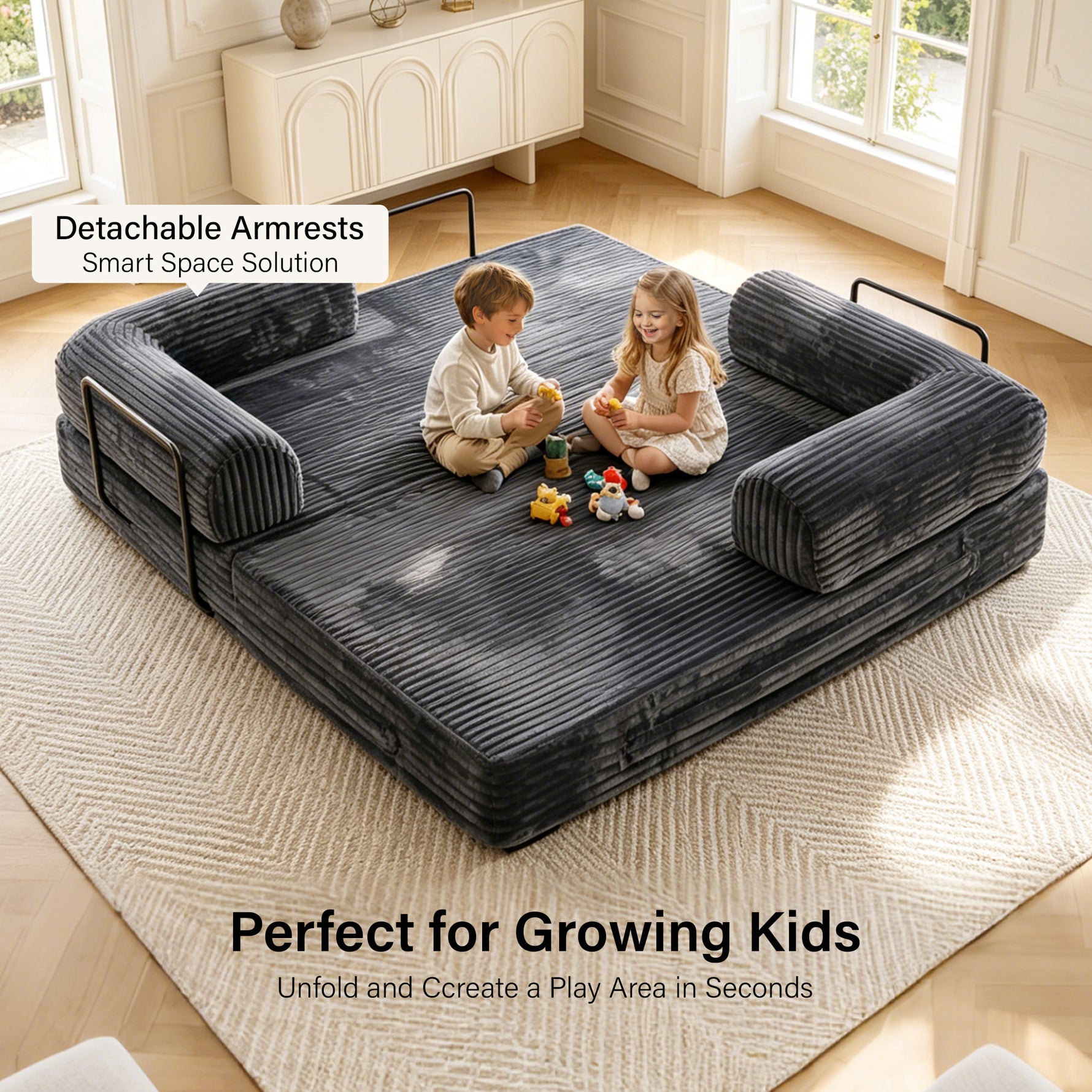IMHome Convertible Sofa Bed - 4-in-1 Modular Design with High-Density Foam