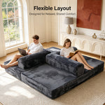IMHome Convertible Sofa Bed - 4-in-1 Modular Design with High-Density Foam