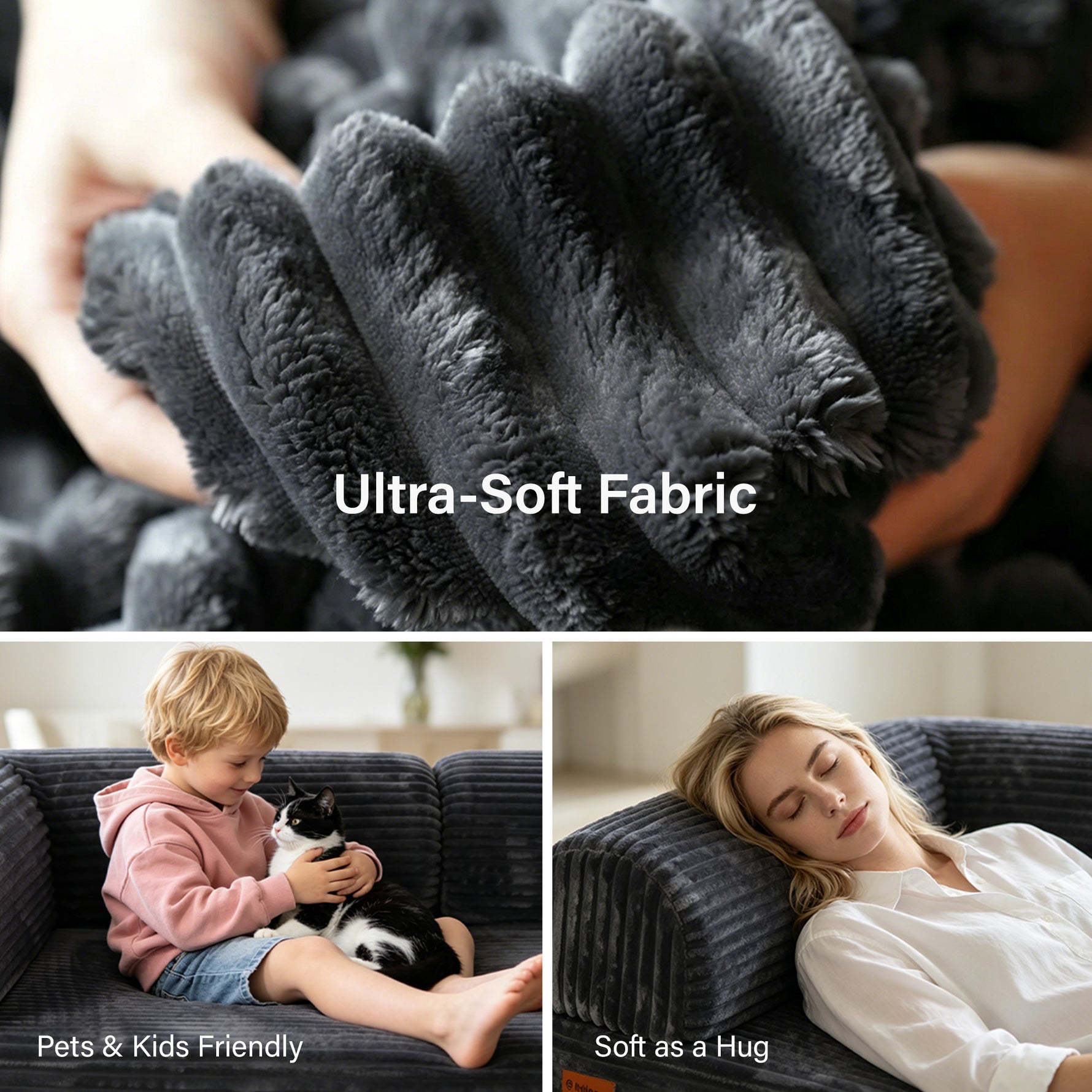 IMHome Convertible Sofa Bed - 4-in-1 Modular Design with High-Density Foam