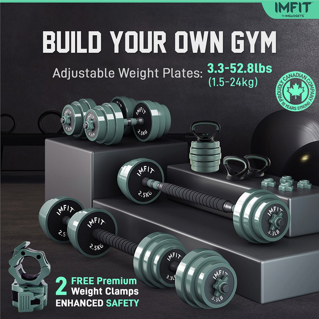 IMFIT AIO Adjustable Dumbbells - 5-in-1 Strength Training Set