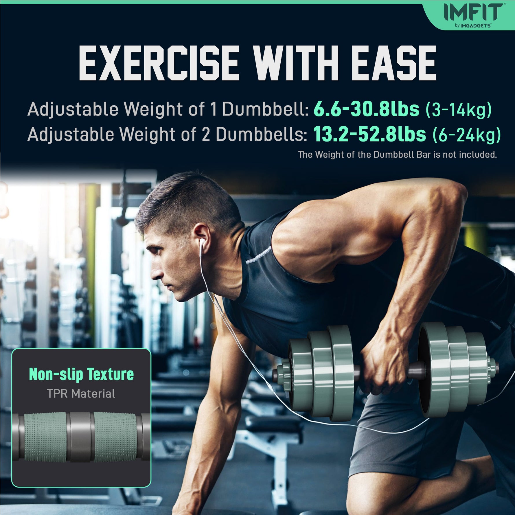 IMFIT AIO Adjustable Dumbbells - 5-in-1 Strength Training Set