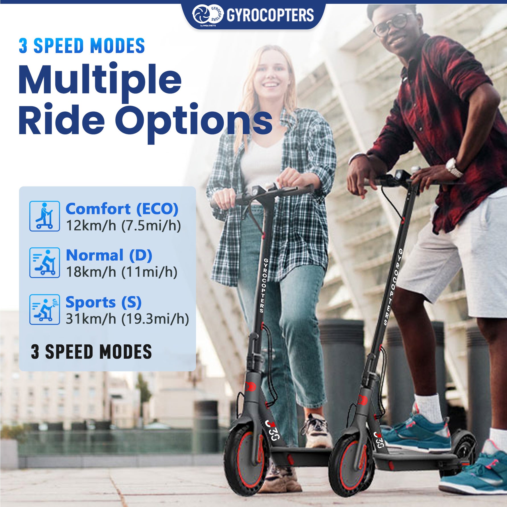 Gyrocopters J30 Electric Scooter - 30km Range