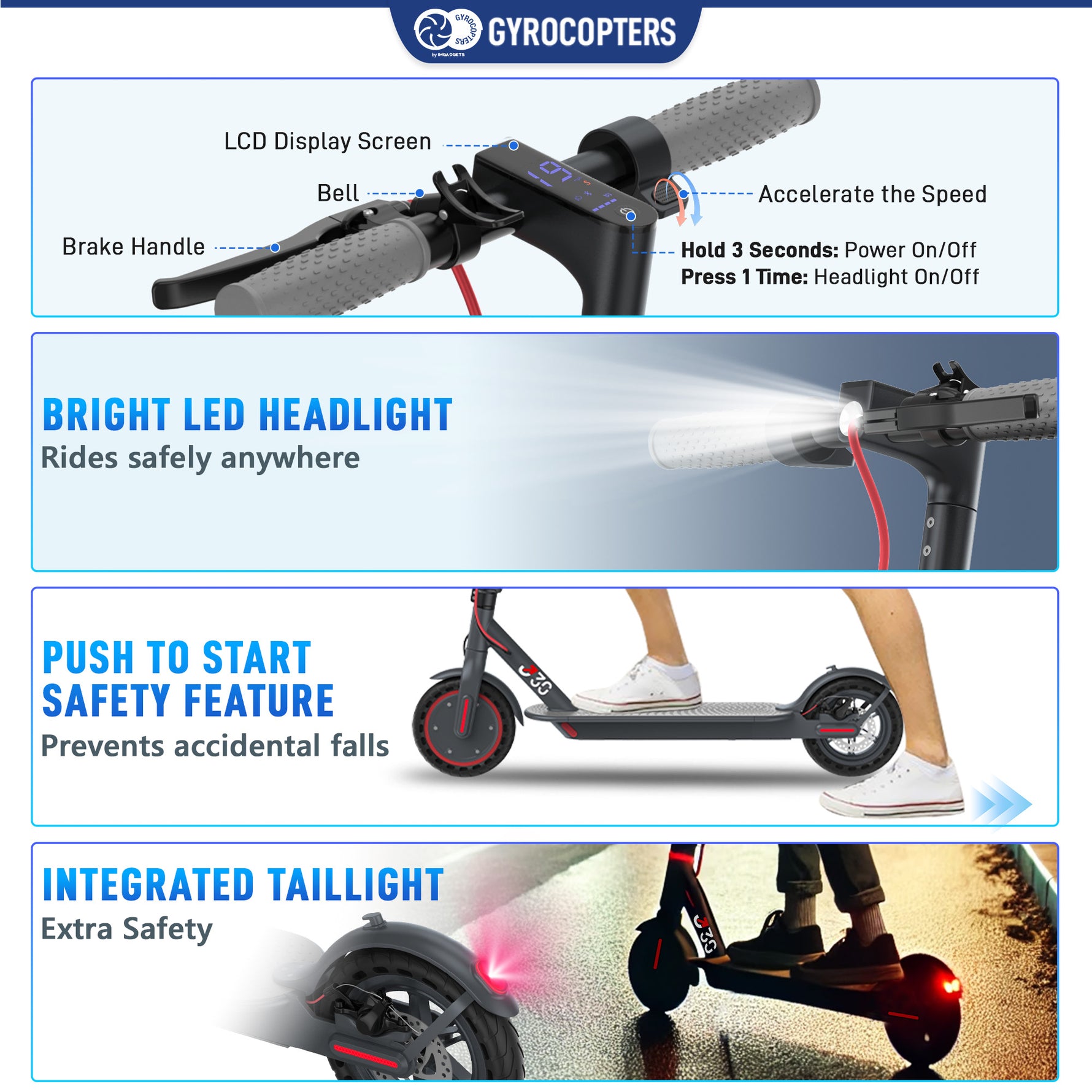 Gyrocopters J30 Electric Scooter - 30km Range