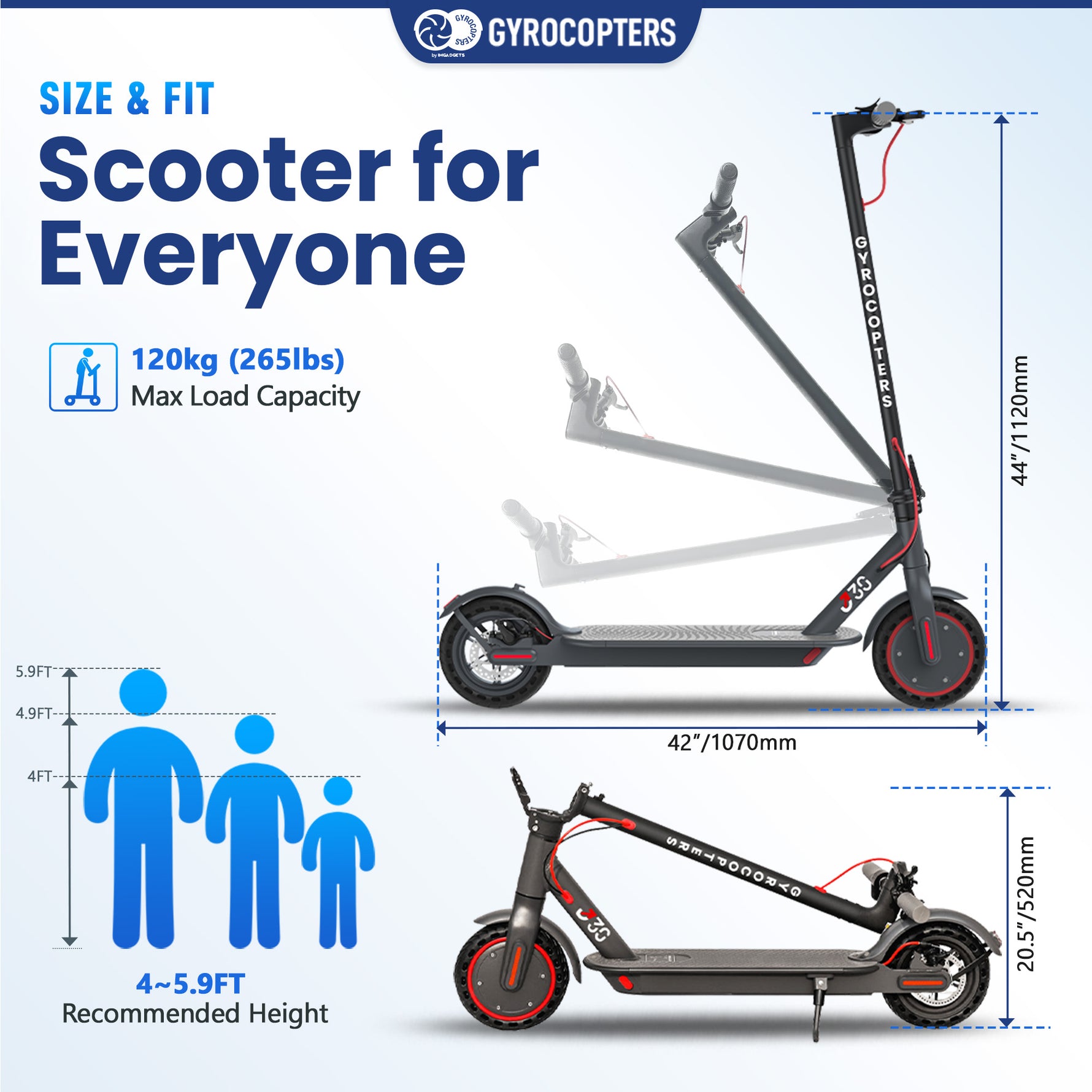 Gyrocopters J30 Electric Scooter - 30km Range