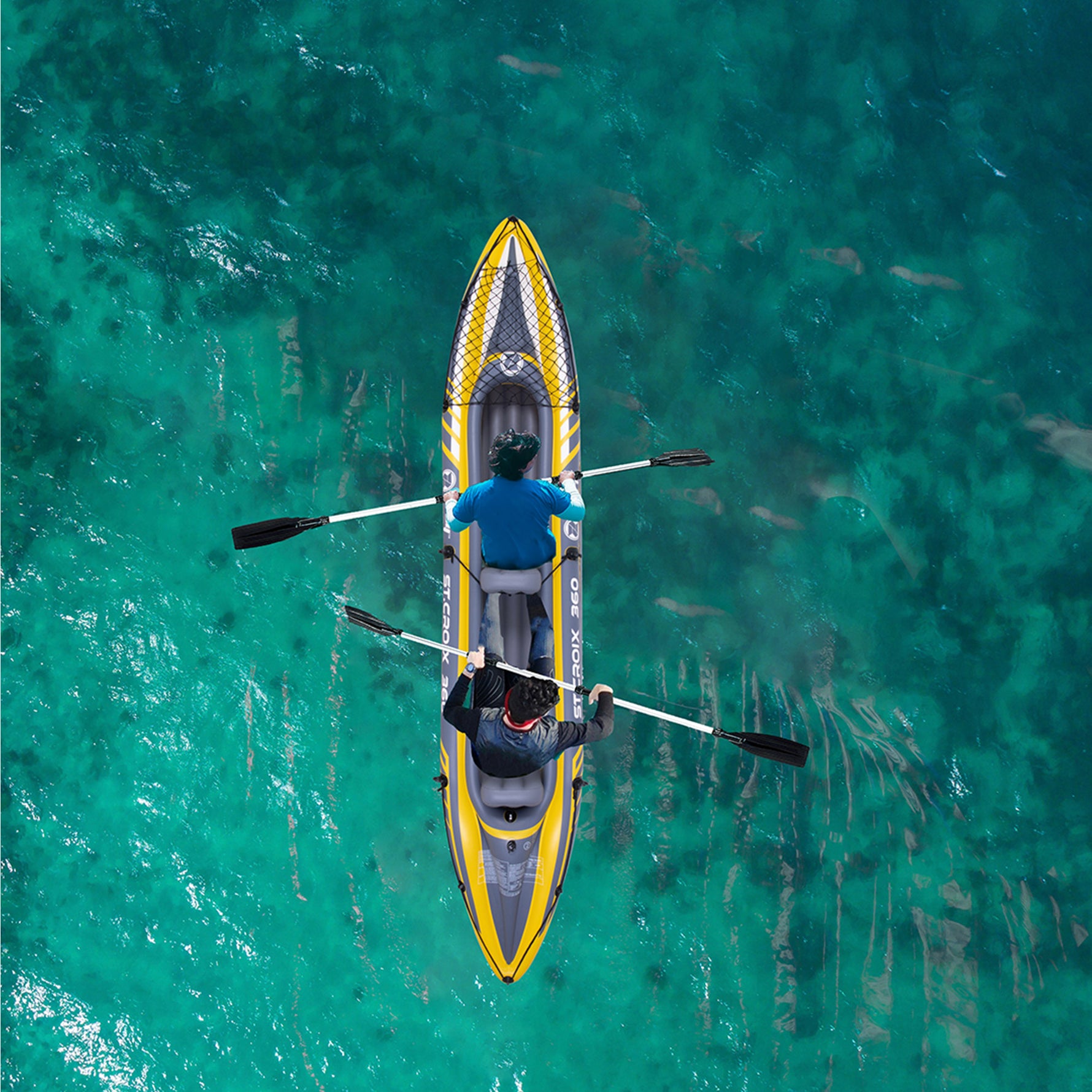 IMGadgets Explorer 2-Person Inflatable Kayak - ISO-Certified Puncture-Resistant PVC