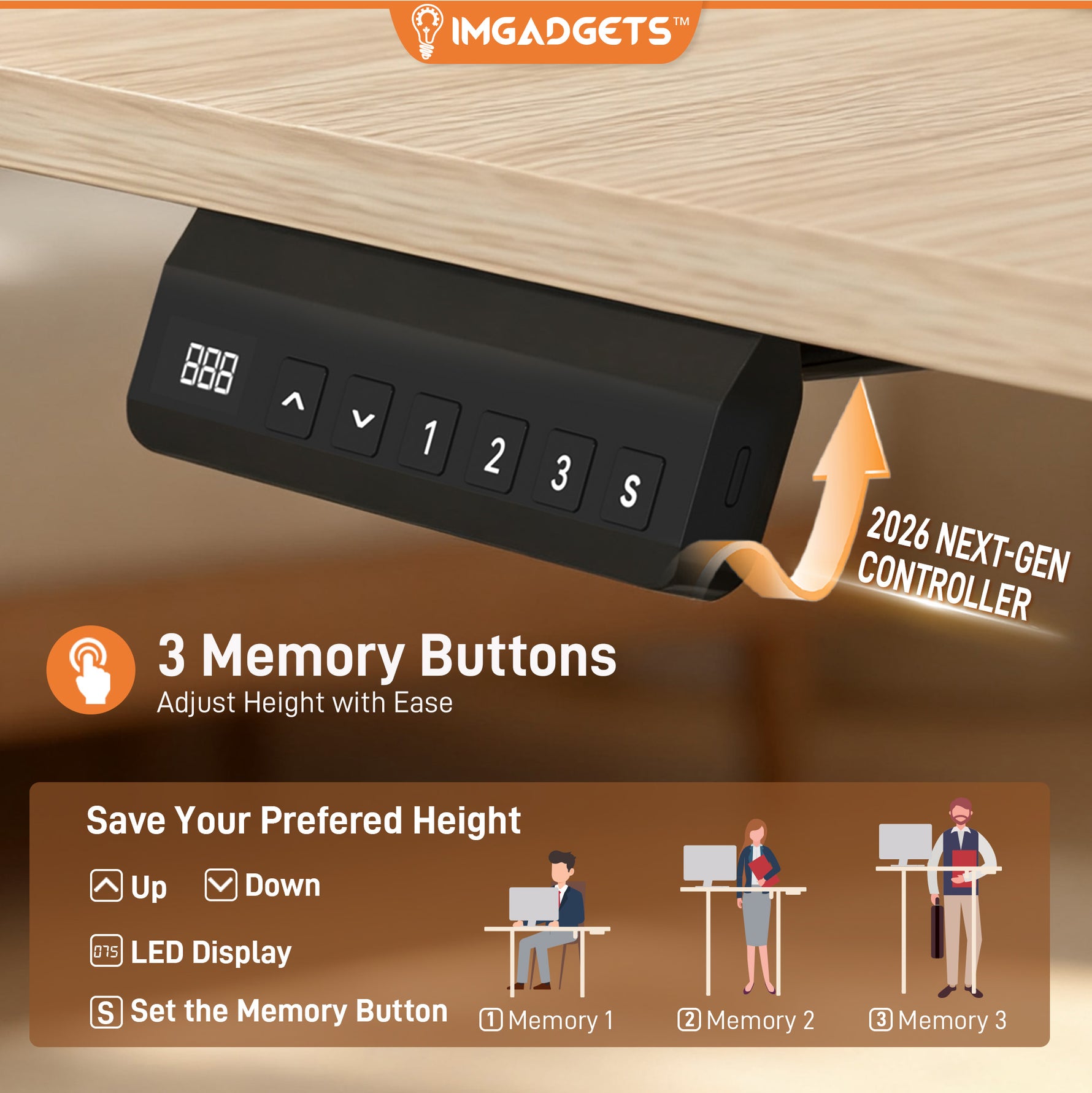 IMHome L-Shaped Adjustable Standing Desk (63" x 55")