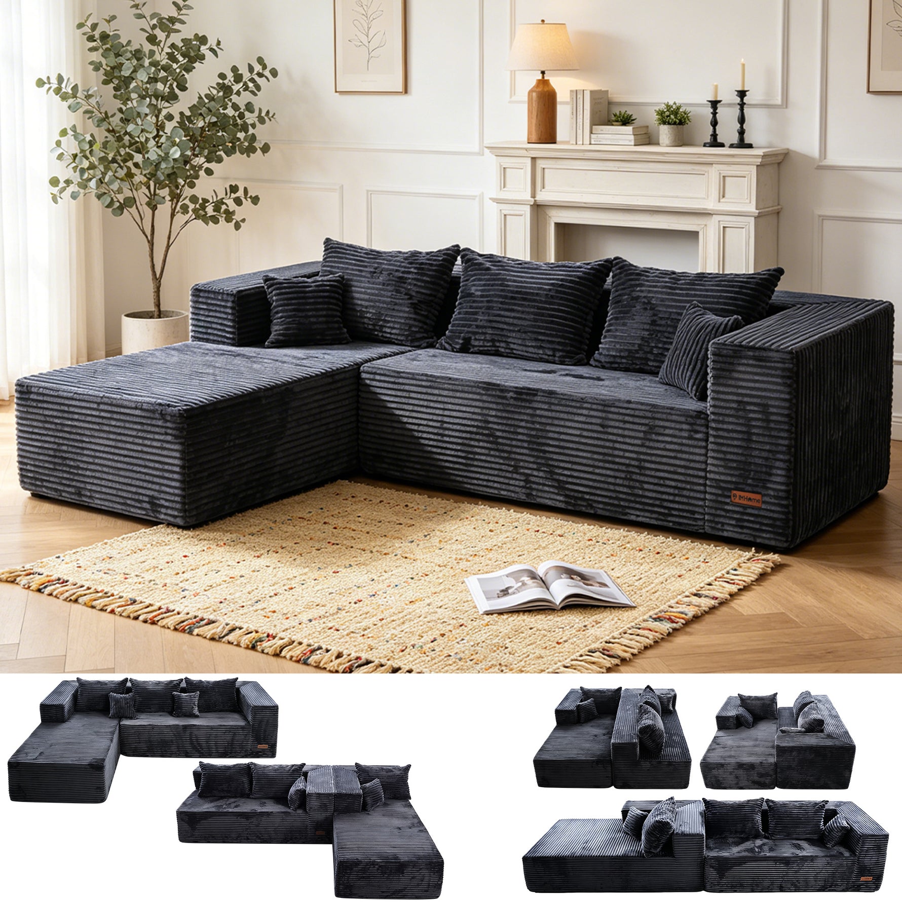 IMHome Boneless L-Shaped Sofa - 5 in 1 Modular Cloud Couch