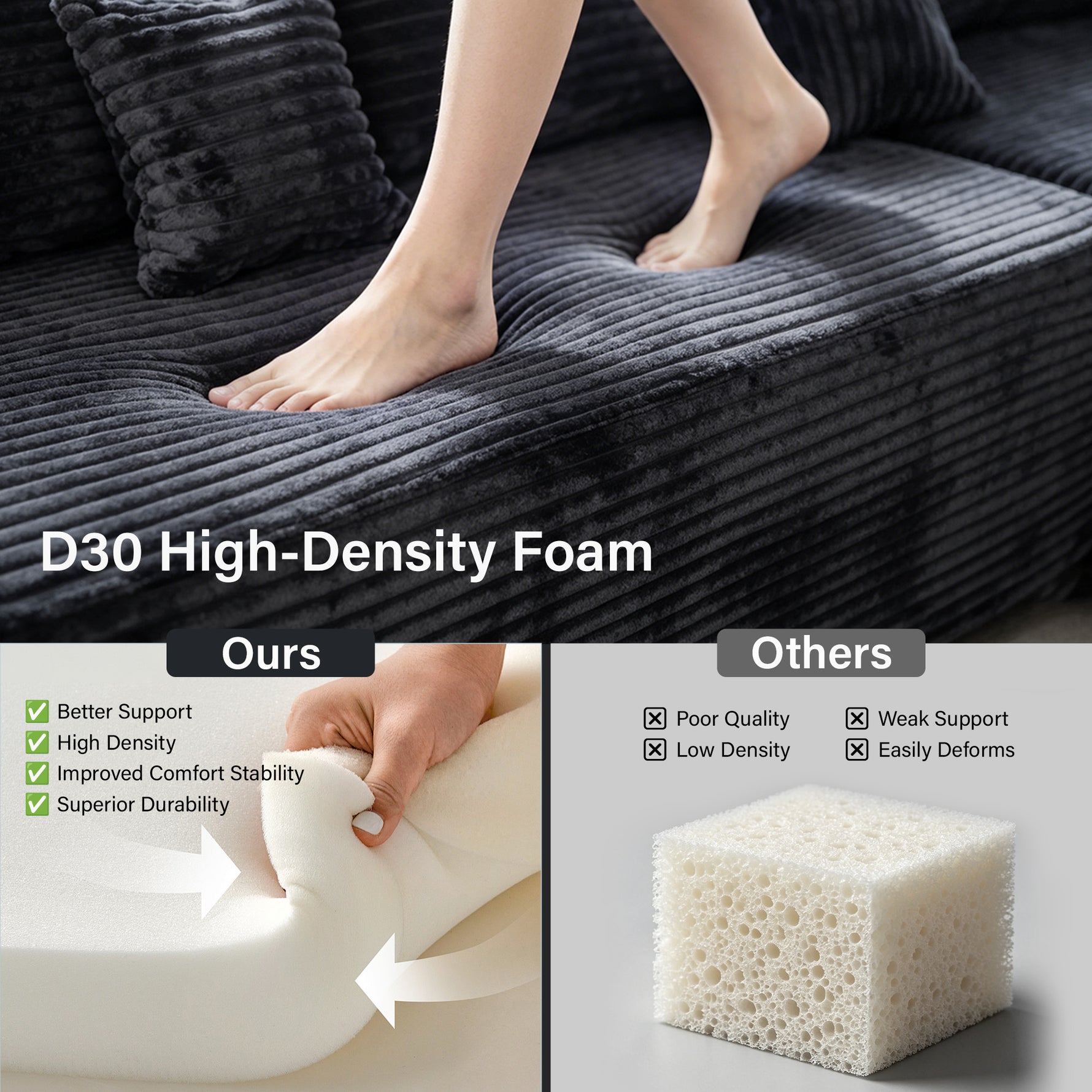 IMHome Boneless L-Shaped Sofa - 5 in 1 Modular Cloud Couch