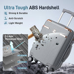 Ensemble de bagages IMGadgets Go (3 pièces) | Polycarbonate ABS léger et résistant | 4 roues doubles multidirectionnelles à 360° | Cadenas homologué TSA | 3 balises GPS intelligentes | Design spacieux | Poignée télescopique en fer 