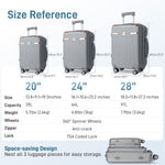 Ensemble de bagages IMGadgets Go (3 pièces) | Polycarbonate ABS léger et résistant | 4 roues doubles multidirectionnelles à 360° | Cadenas homologué TSA | 3 balises GPS intelligentes | Design spacieux | Poignée télescopique en fer 