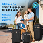 Ensemble de bagages IMGadgets Go (3 pièces) | Polycarbonate ABS léger et résistant | 4 roues doubles multidirectionnelles à 360° | Cadenas homologué TSA | 3 balises GPS intelligentes | Design spacieux | Poignée télescopique en fer 