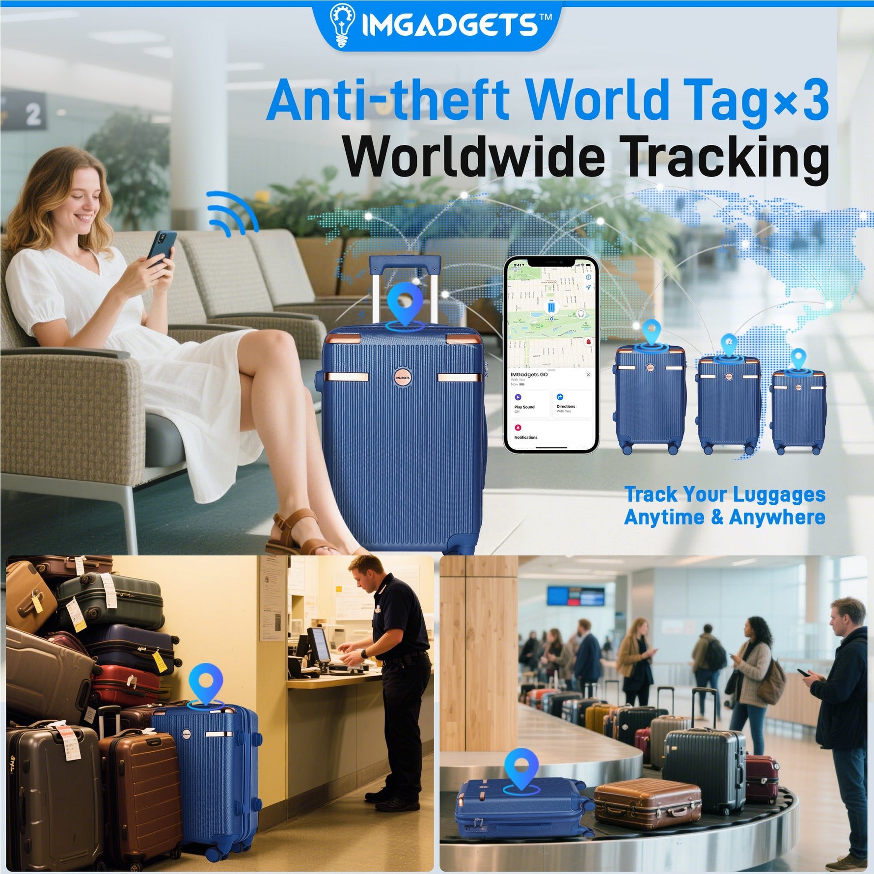 IMHome Go Luggage Set (3 pc) - Lightweight