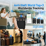 Ensemble de bagages IMGadgets Go (3 pièces) | Polycarbonate ABS léger et résistant | 4 roues doubles multidirectionnelles à 360° | Cadenas homologué TSA | 3 balises GPS intelligentes | Design spacieux | Poignée télescopique en fer 
