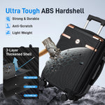 Ensemble de bagages IMGadgets Go (3 pièces) | Polycarbonate ABS léger et résistant | 4 roues doubles multidirectionnelles à 360° | Cadenas homologué TSA | 3 balises GPS intelligentes | Design spacieux | Poignée télescopique en fer 