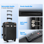 Ensemble de bagages IMGadgets Go (3 pièces) | Polycarbonate ABS léger et résistant | 4 roues doubles multidirectionnelles à 360° | Cadenas homologué TSA | 3 balises GPS intelligentes | Design spacieux | Poignée télescopique en fer 