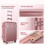 Ensemble de bagages IMGadgets Go (3 pièces) | Polycarbonate ABS léger et résistant | 4 roues doubles multidirectionnelles à 360° | Cadenas homologué TSA | 3 balises GPS intelligentes | Design spacieux | Poignée télescopique en fer 