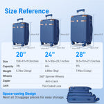 Ensemble de bagages IMGadgets Go (3 pièces) | Polycarbonate ABS léger et résistant | 4 roues doubles multidirectionnelles à 360° | Cadenas homologué TSA | 3 balises GPS intelligentes | Design spacieux | Poignée télescopique en fer 