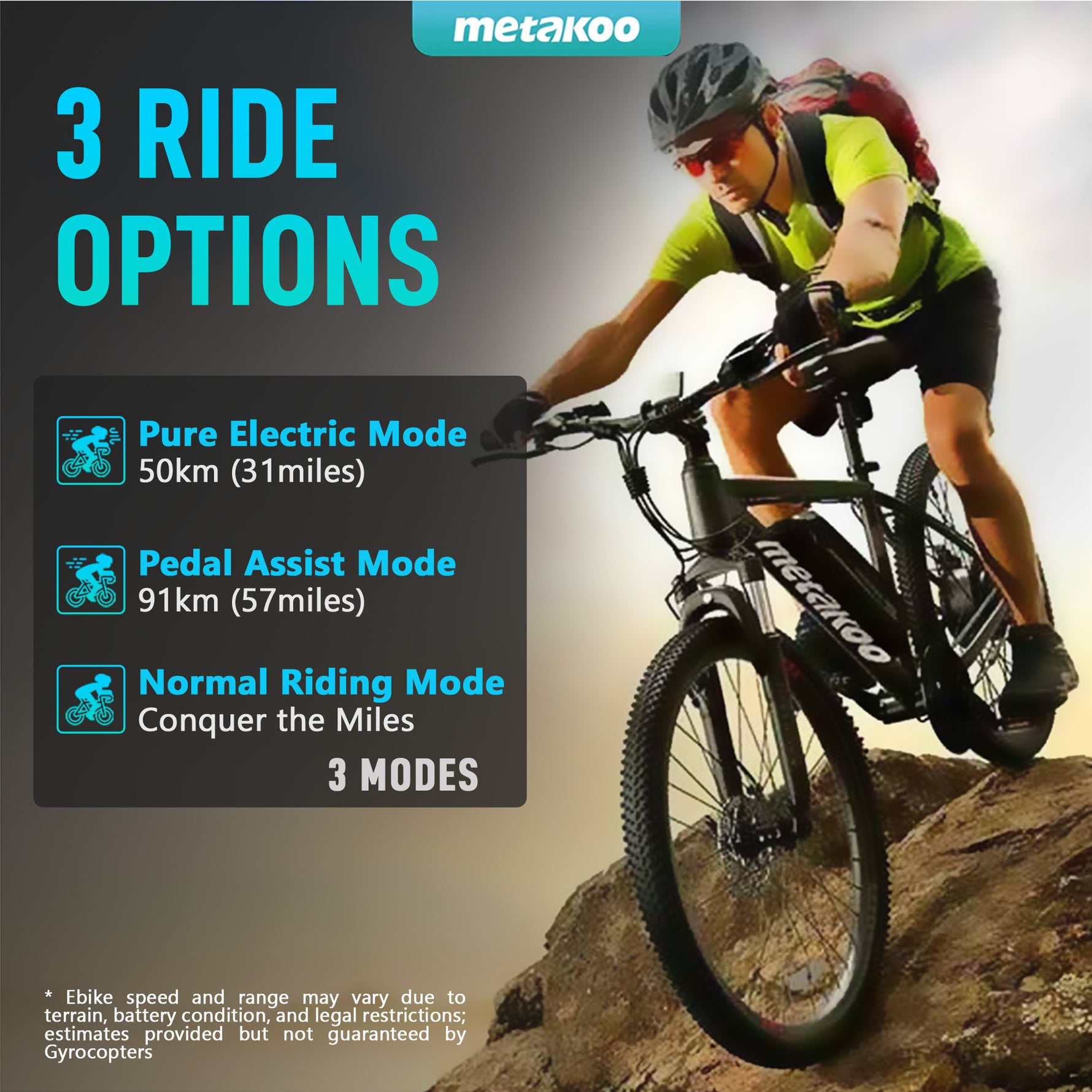 Re-certified METAKOO Cybertrack 100 Electric Mountain Bike - 26” Tires