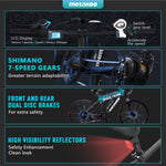 METAKOO Cybertrack 100 Electric Mountain Bike - 91KM PAS Range, 26” Tires