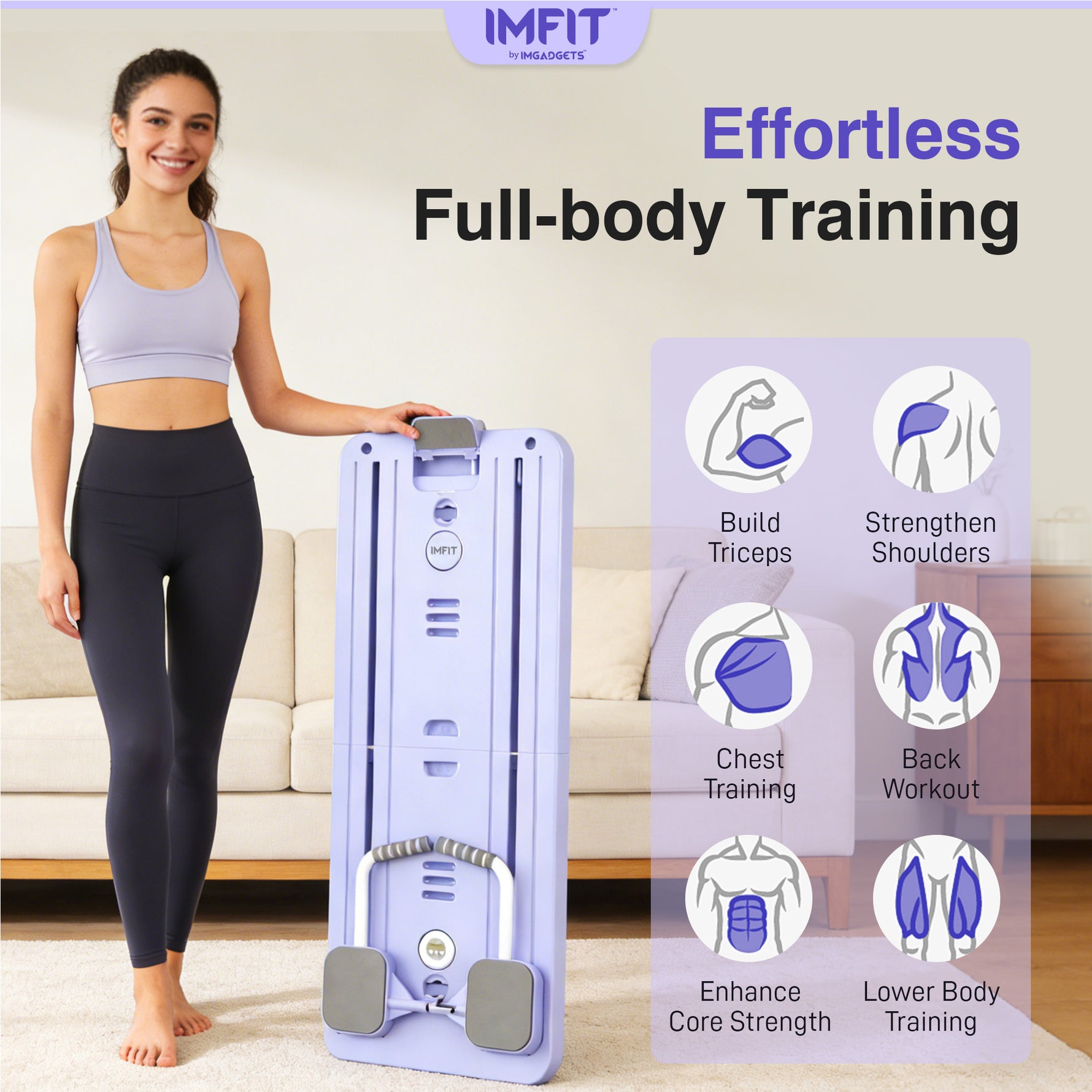 IMFIT Pilates Reformer Lite Board – Foldable Design