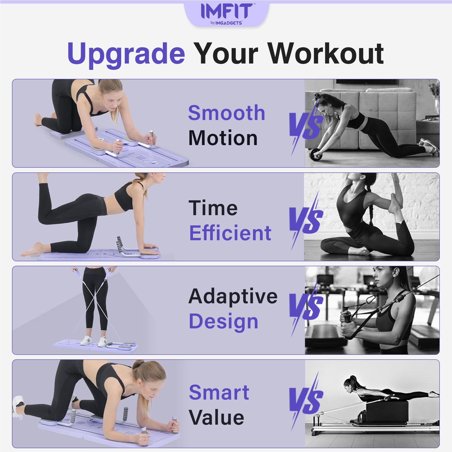 IMFIT Pilates Reformer Lite Board – Foldable Design