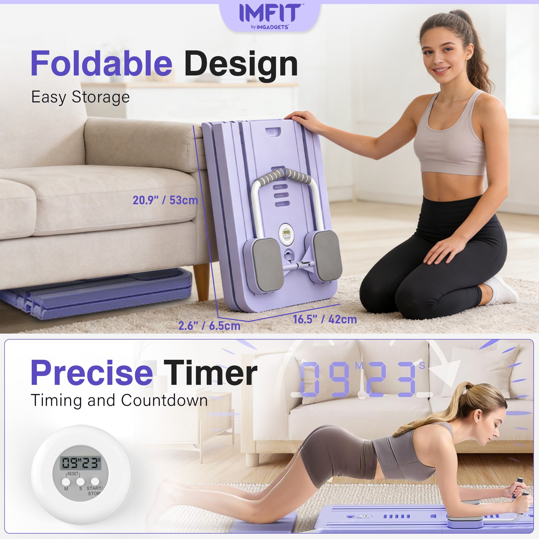IMFIT Pilates Reformer Lite Board – Foldable Design