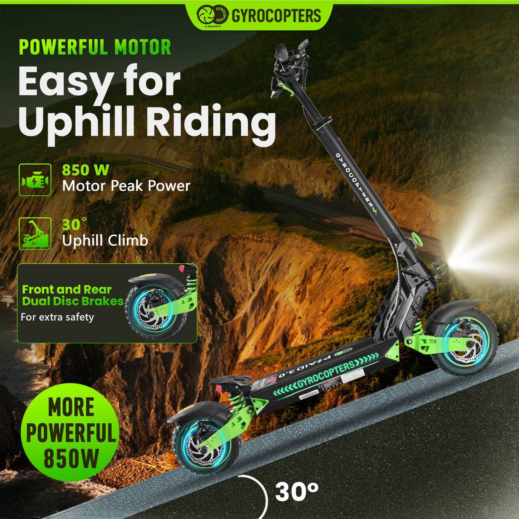 Gyrocopters Plaid 3.0 Electric Scooter - 45km/h Range