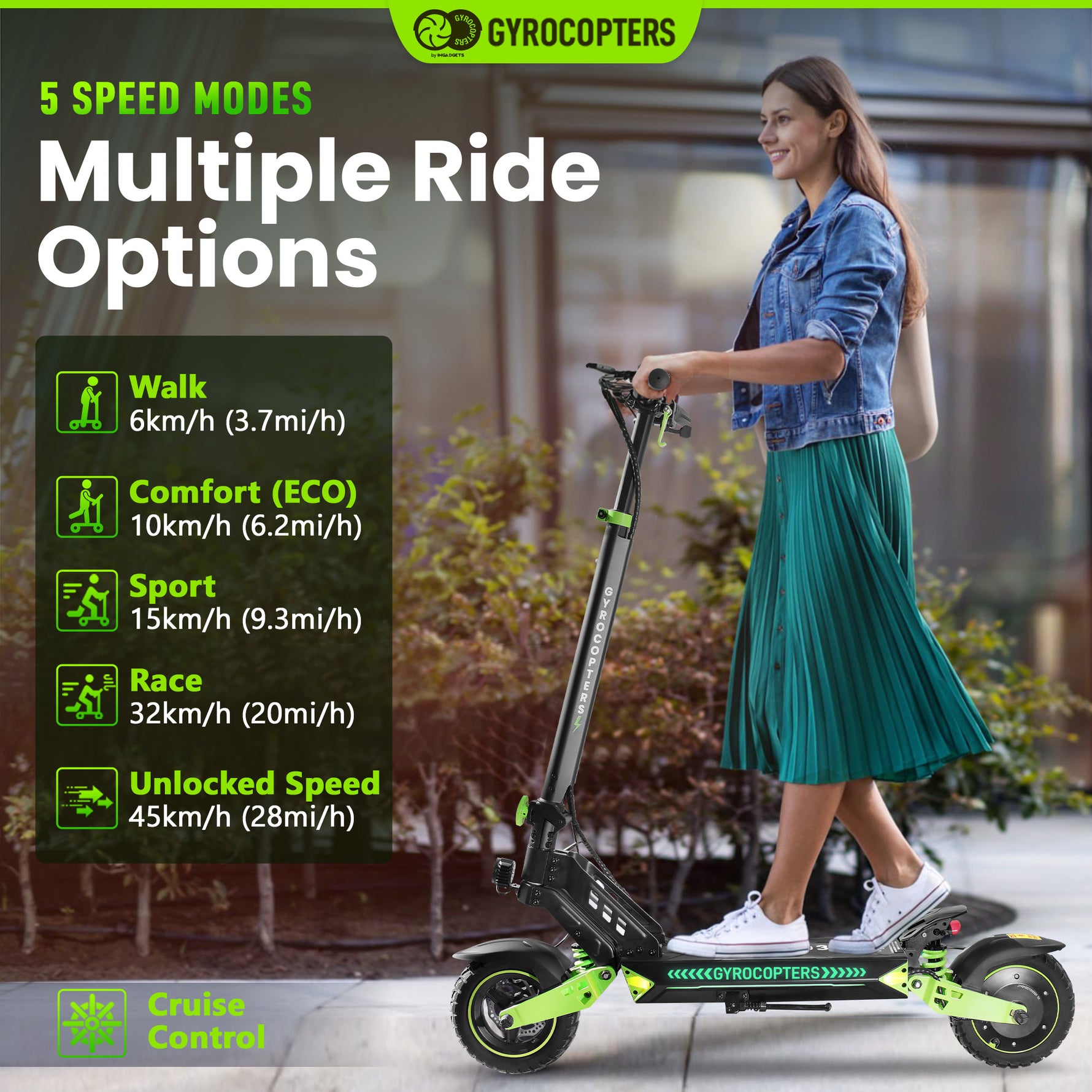 Gyrocopters Plaid 3.0 Electric Scooter - 45km/h Range