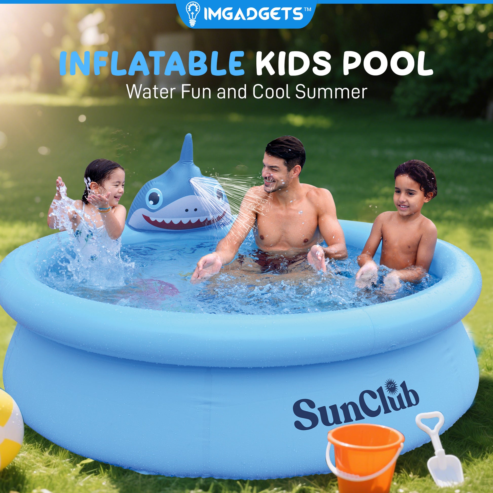 Baby Shark Sprinkler Pool for kids and adults| Inflatable Kiddie