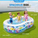 Piscine gonflable Ocean 8 pour enfants | Pataugeoire pour tout-petits | Piscine extérieure hors sol pour l'été | Piscine de jardin et de cour | 1,74 m x 1,07 m x 0,46 m (L x l x H)