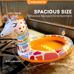 Piscine gonflable H2OGO! Groovy Giraffe pour enfants | Piscine gonflable pour bébés avec jet d'eau | Piscine pour jardin et cour | 2,65 m x 1,55 m x 1,25 m