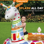 Piscine gonflable H2OGO! Groovy Giraffe pour enfants | Piscine gonflable pour bébés avec jet d'eau | Piscine pour jardin et cour | 2,65 m x 1,55 m x 1,25 m