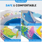 Piscine gonflable Ocean 8 pour enfants | Pataugeoire pour tout-petits | Piscine extérieure hors sol pour l'été | Piscine de jardin et de cour | 1,74 m x 1,07 m x 0,46 m (L x l x H)