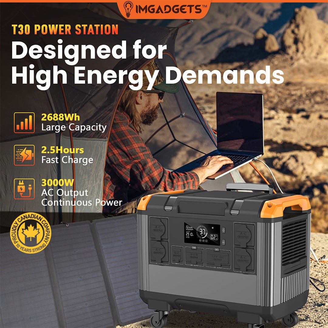 IMGadgets 2688Wh Portable Solar Power Generator - LiFePO4 Battery