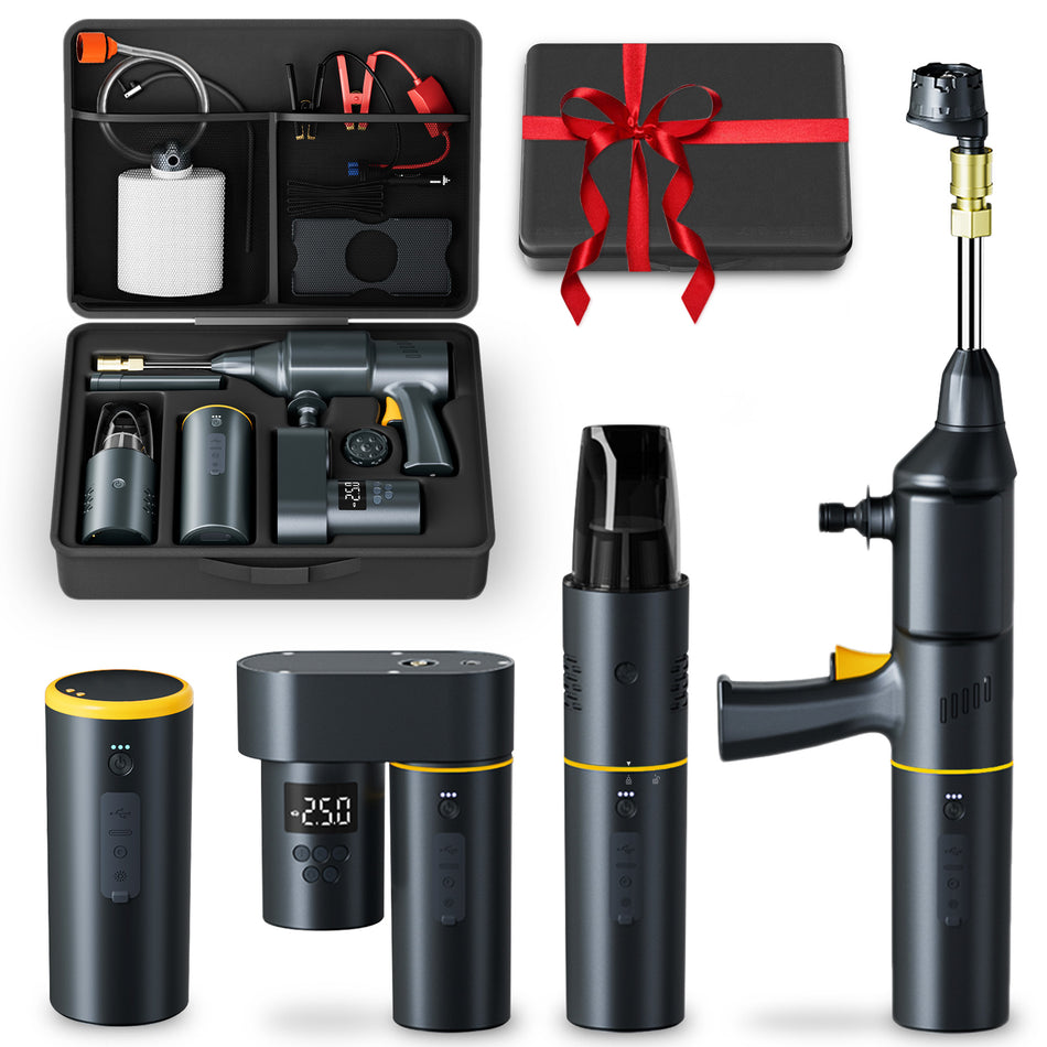 (Pre-order) IMGadgets Auto6 Car Smart Kit | All-in-One Car Kit | Car Pressure Washer | Tire Inflator | Car Vacuum Cleaner | Jump Starter | Power Bank | LED Work Light | Portable Car Emergency Kit