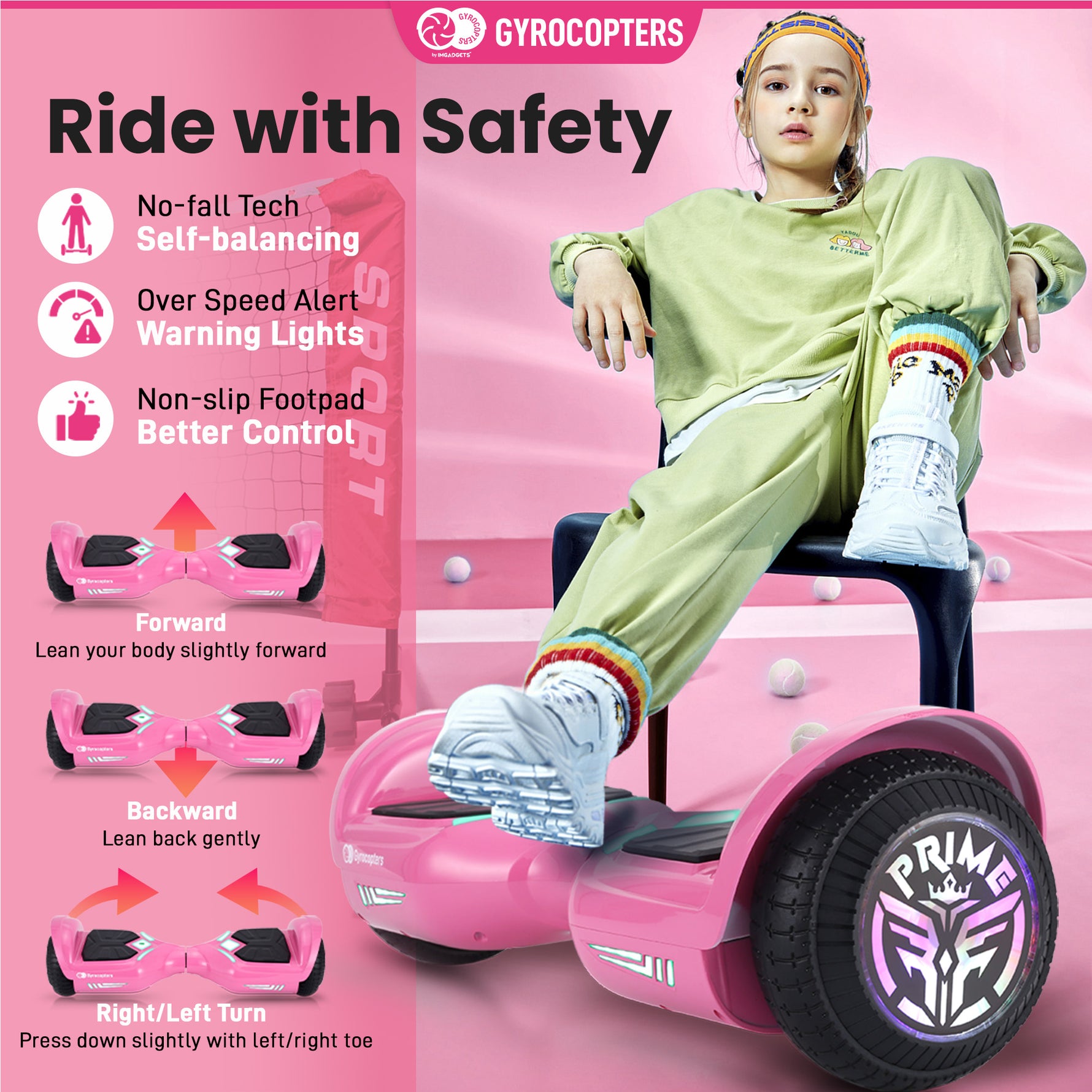 Gyrocopters Prime All-Terrain Hoverboard - UL 2272 Certified