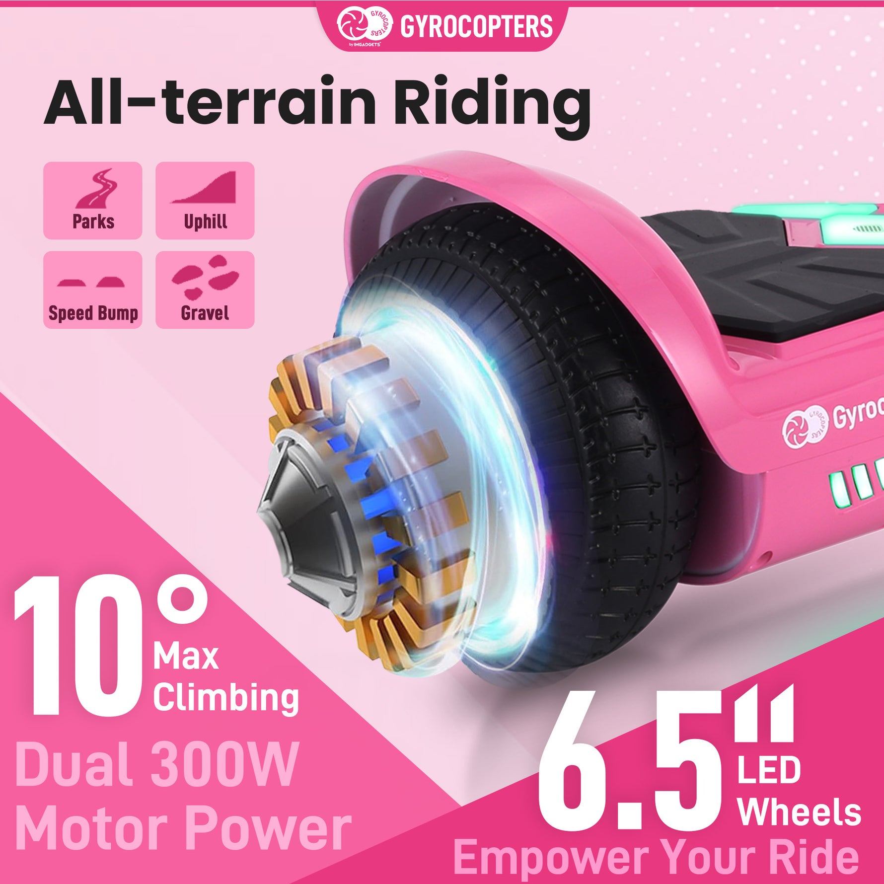 Gyrocopters Prime All-Terrain Hoverboard - UL 2272 Certified