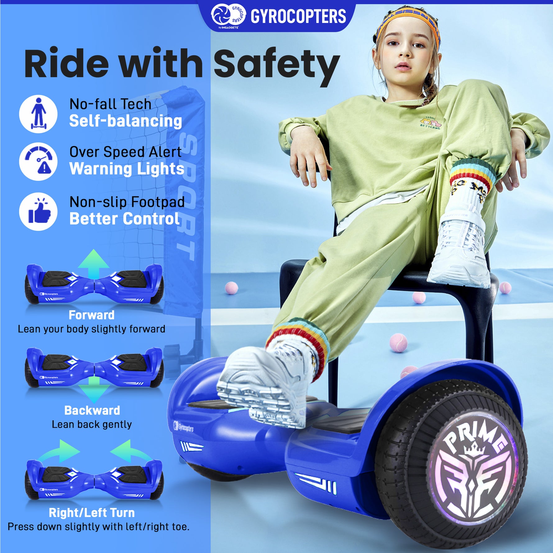Gyrocopters Prime All-Terrain Hoverboard - UL 2272 Certified