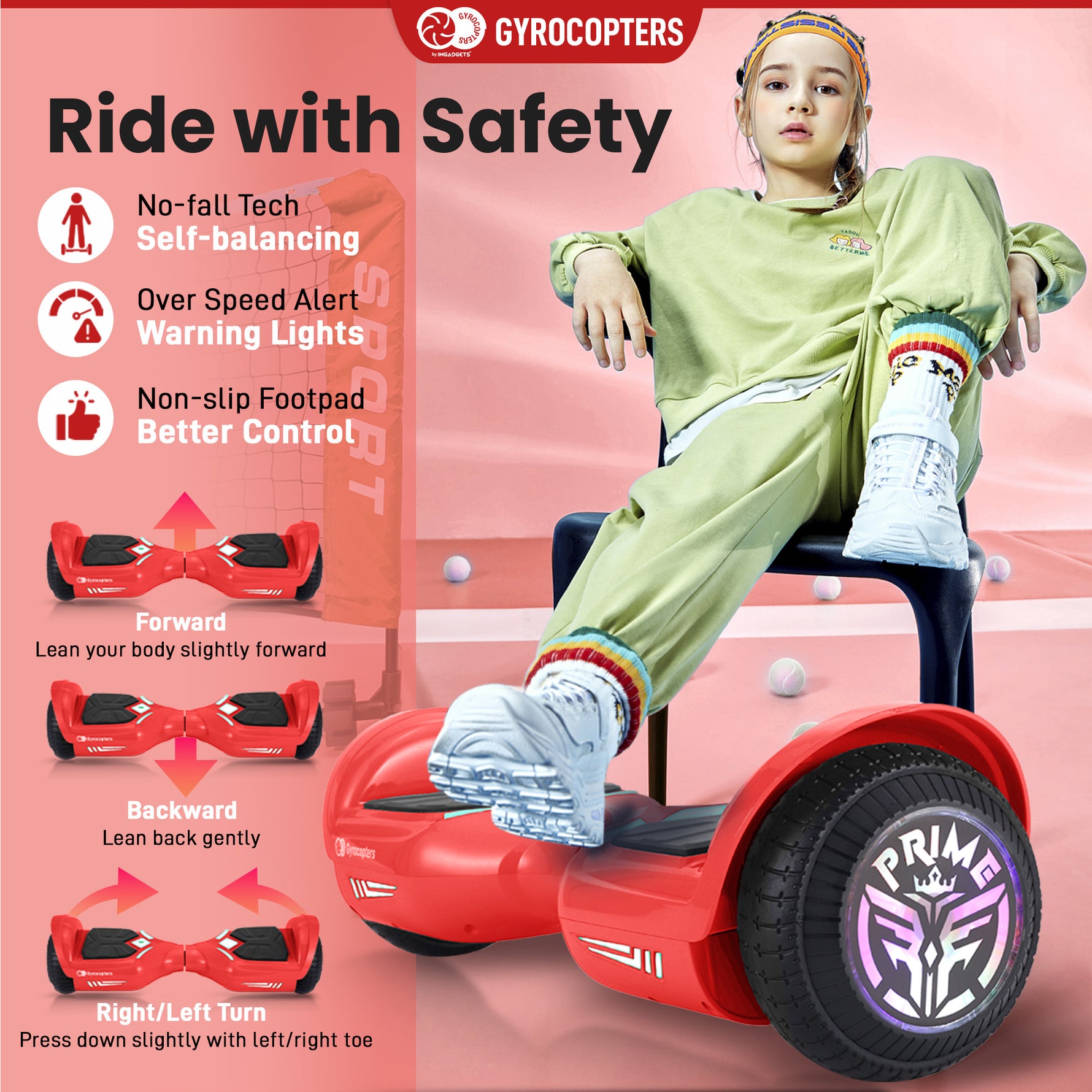 Gyrocopters Prime All-Terrain Hoverboard - UL 2272 Certified